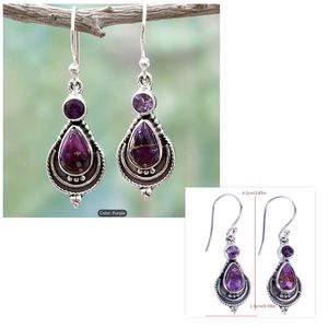 PURPLE RHINESTONE EARRINGS